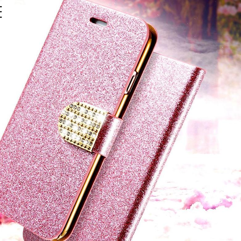 Flip Case For iPhone 6 6s 7 Plus Glitter Girl Leather Bags