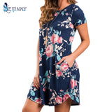 Casual Floral Dress with Pockets